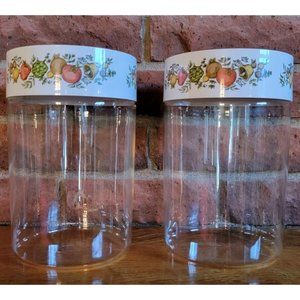 Vintage Pyrex Spice of Life Glass Canister Kitchen Storage Vegetables Farmhouse